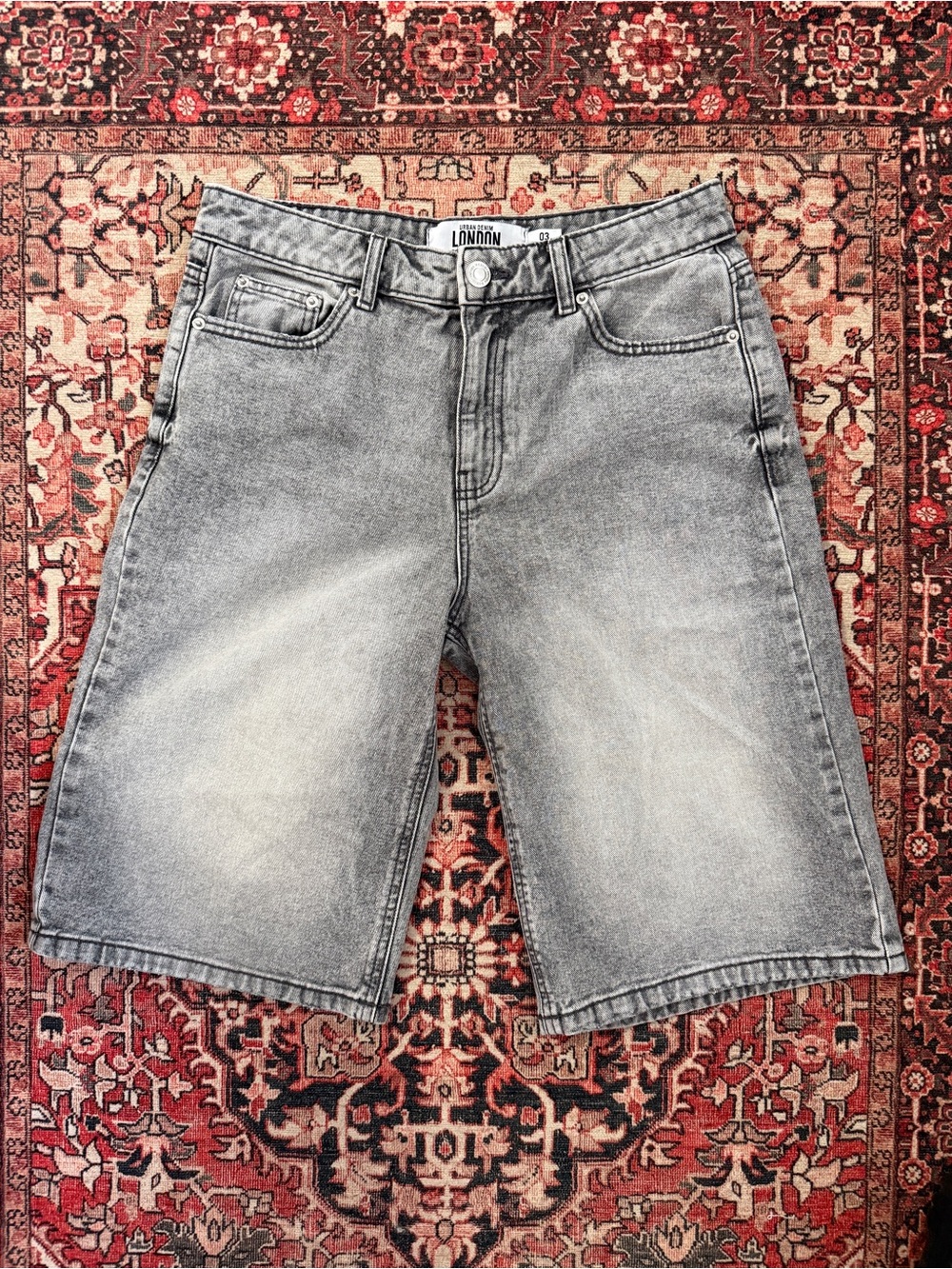 Light Gray Wash Low Rise Baggy Denim Jorts